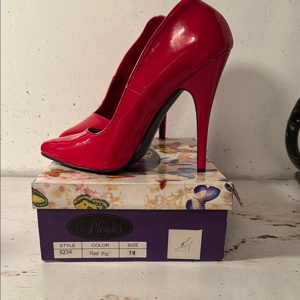 Pleaser Red Patent Stiletto Heels